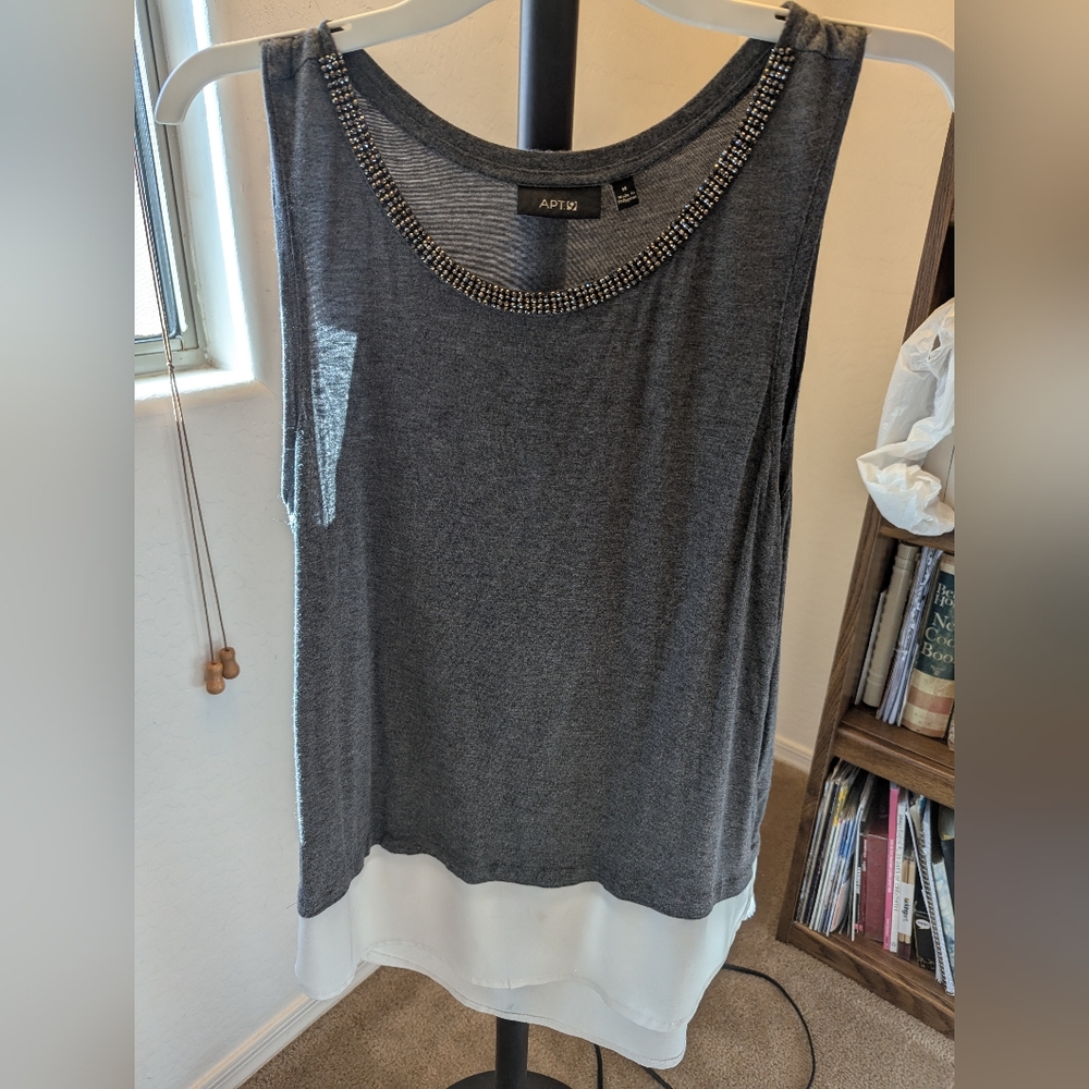 Apt. 9 Charcoal Embellished Tank Top